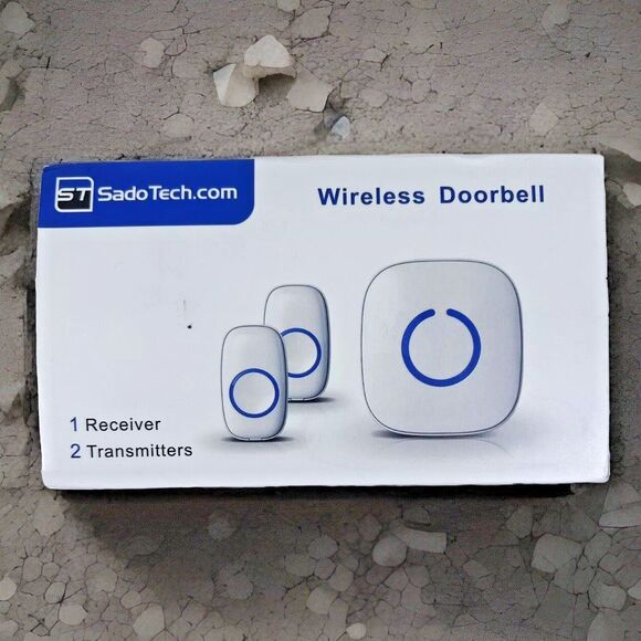 Wireless Doorbell SadoTech /1 Receiver 2 Remote Buttons/White /Easy Install/New - Picture 1 of 8